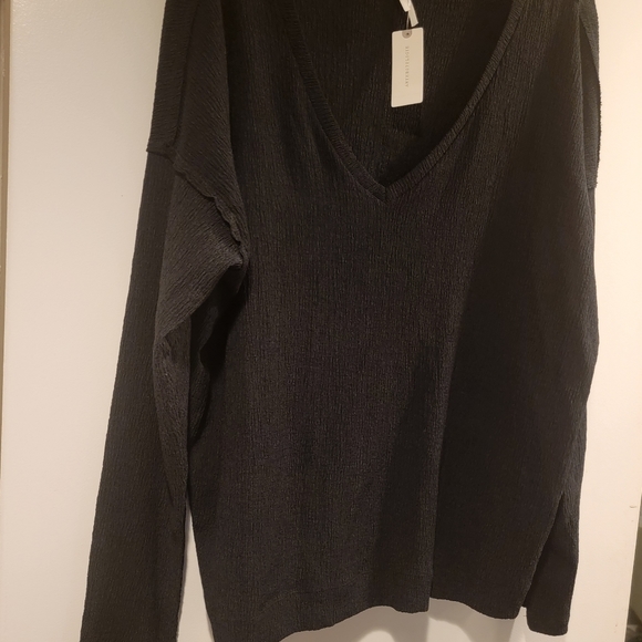 Anthropologie Brand New Textured Black Ling sleeve Top. XL. NWT! - Picture 13 of 15
